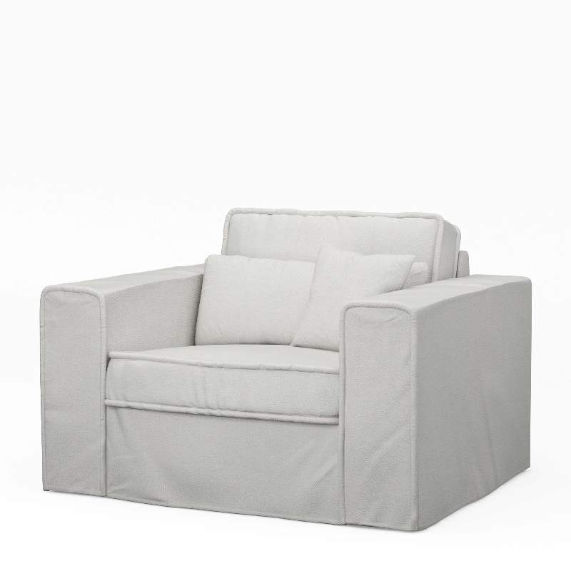 Metropolis Love Seat, washed cotton, ash grey