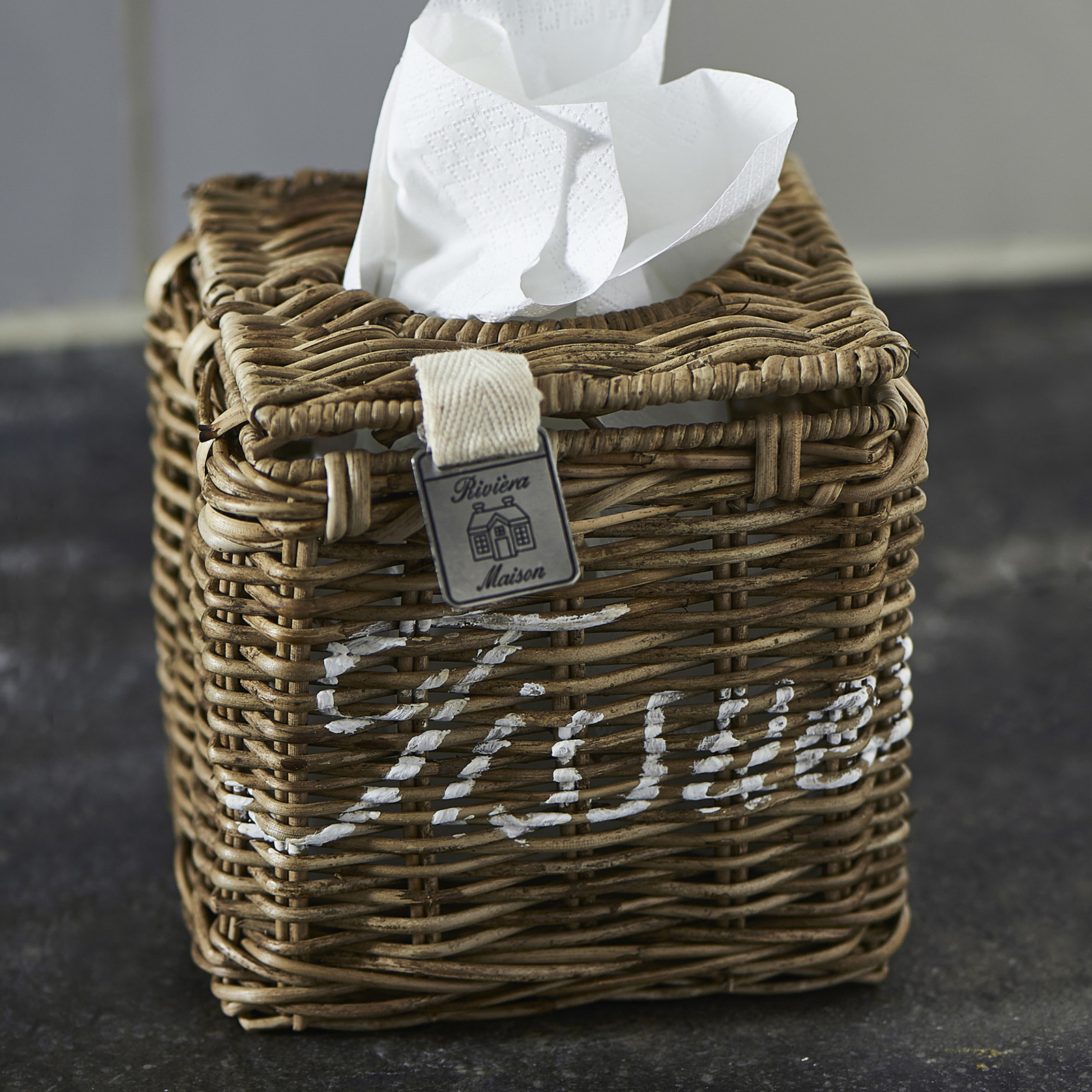 Rustic Rattan Tissue Square Box