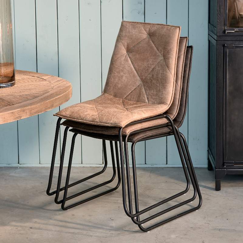 Venice Park Stackable Chair Set of 2, pellini, camel Venice Park Stackable Chair Set of 2, pellini, camel