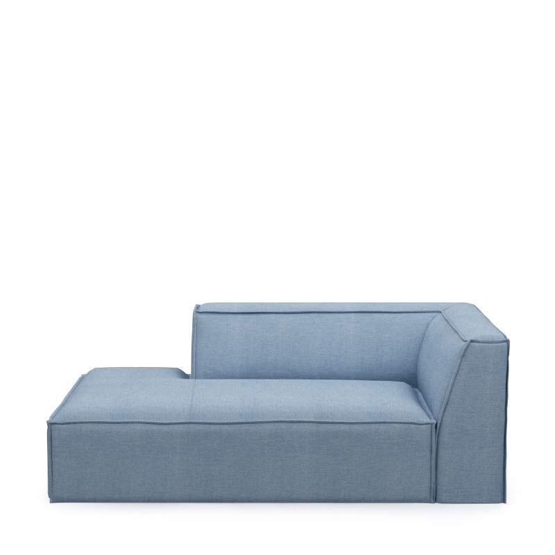 The Jagger Chaise Longue Left, washed cotton, ice blue