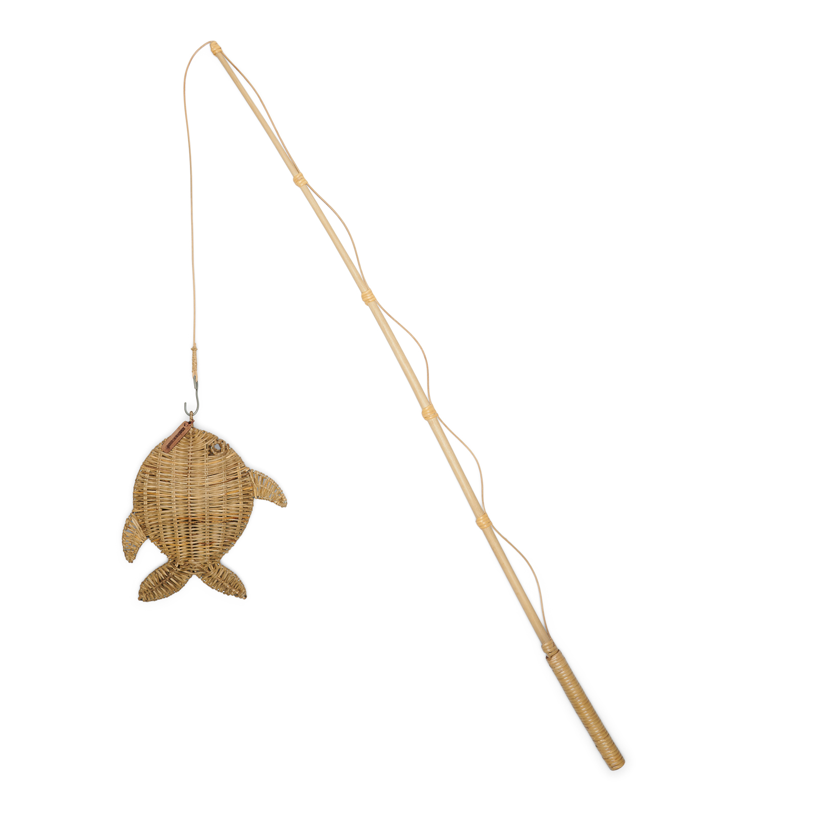 Rustic Rattan Fishing Rod Decoration