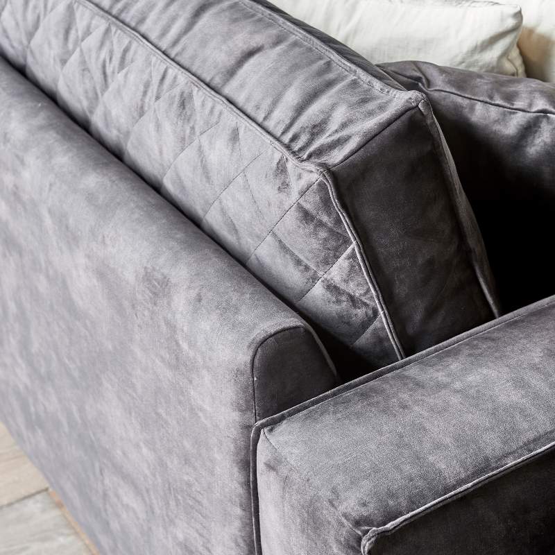 Kendall Corner Sofa Right, velvet, grimaldi grey